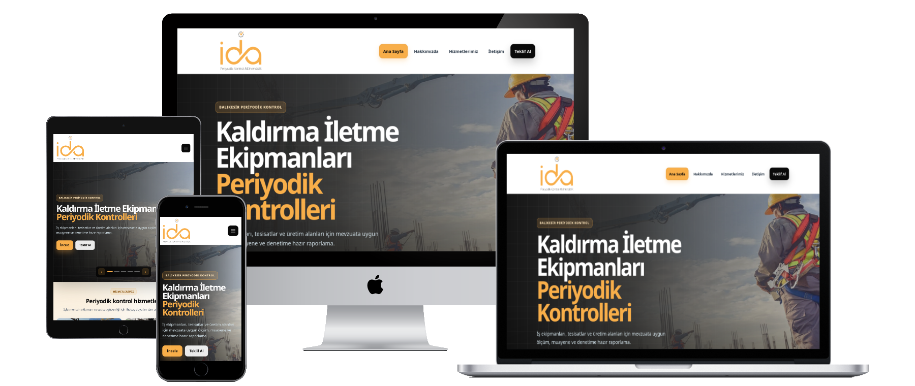 İDA Periyodik Kontrol web sitesi mockup görseli