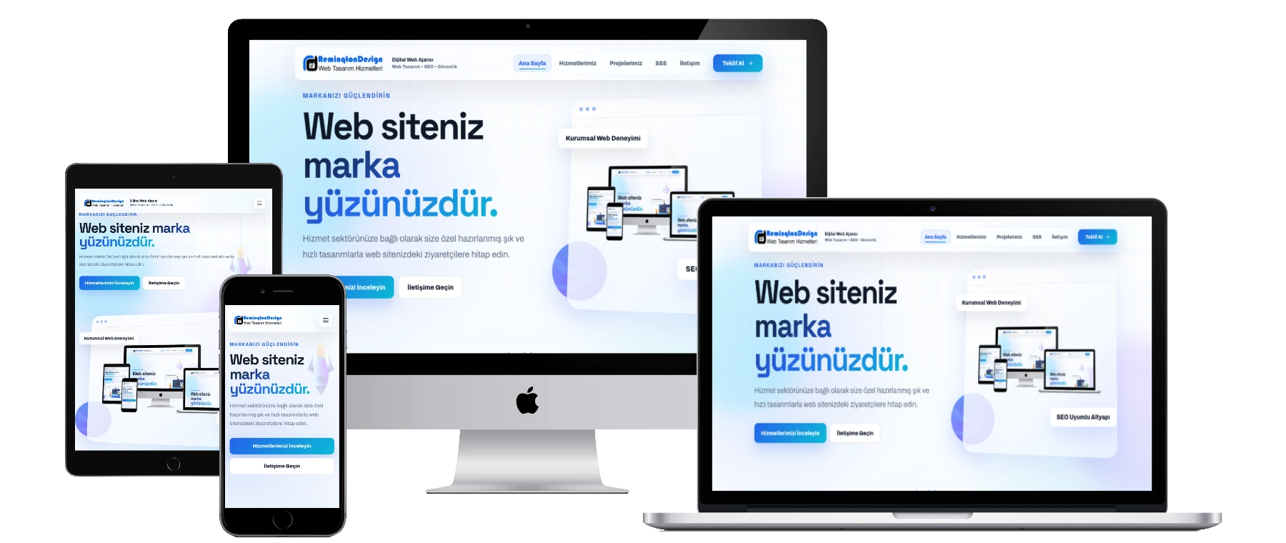 Web tasarım 3D arayüz sunumu